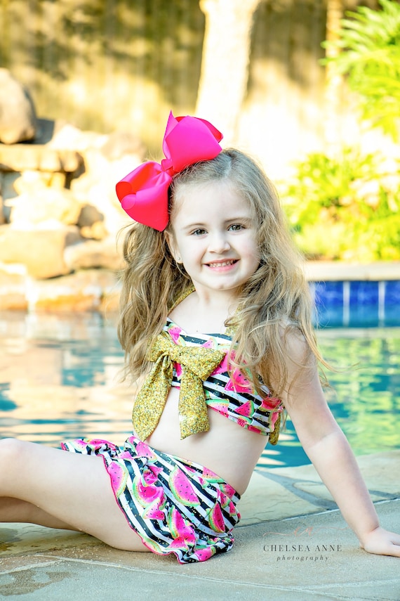NB12 Years Bikini Swimsuit Watermelon Swimsuits Ruffles Etsy