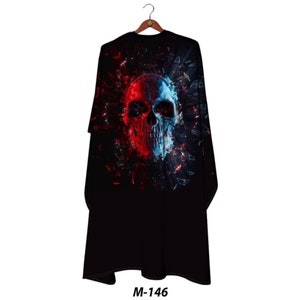 XL Barber Gown Salon Cape Hair Cut Cover  Hairdresser Gown/Cape - Black Line Style