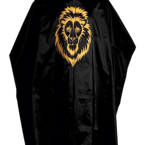 Barber Gown Salon Cape Hair Cut Cover  Hairdresser Gown/Cape - Black Lion Style