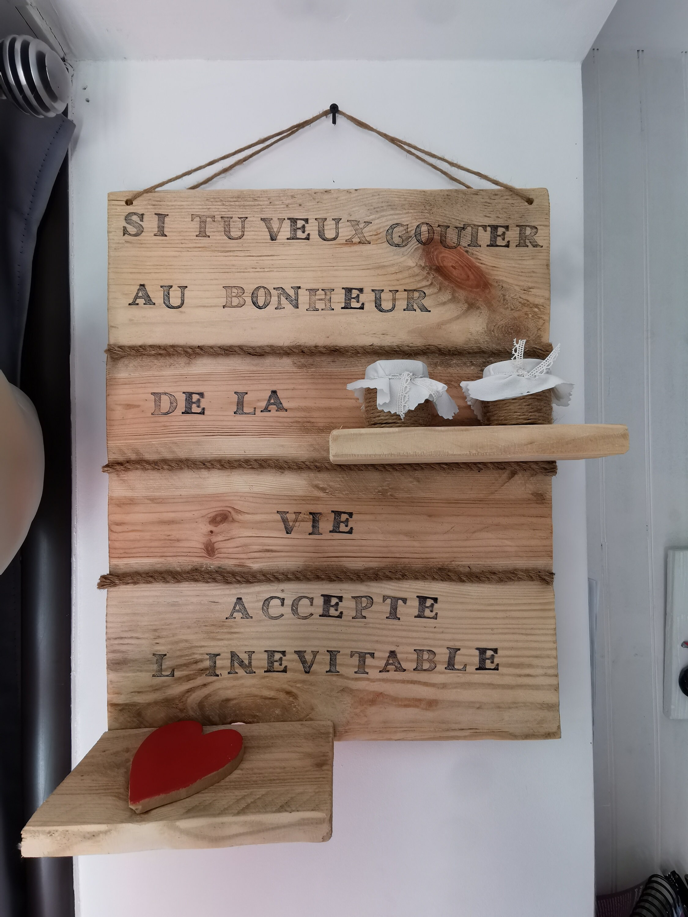 Tableau. Message. Bois Naturel. Pin. Scandinave. Personnalisation. Naturel.