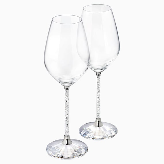 SILVER JEWELED STEM WINE GLASSES. SET OF 4. BEAUTIFUL! STUNNING!