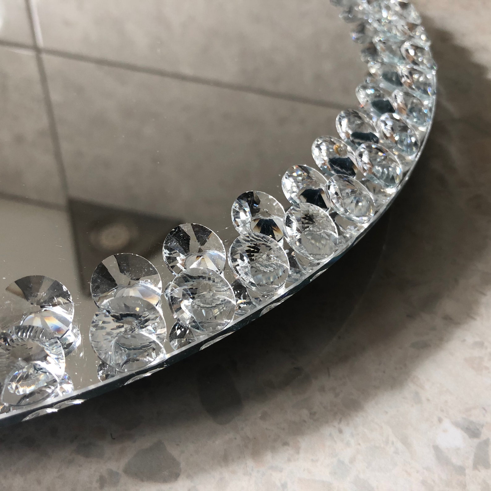 Round Glass Mirror Centerpiece Spinning Turn Table Tray Etsy UK