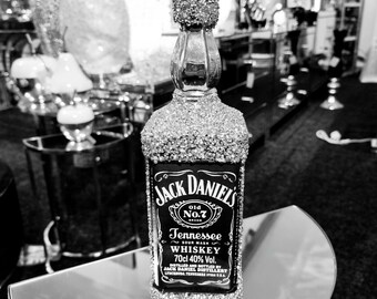 Trinken Sie Whiskey Alkohol Bar Flasche Silber Crushed Diamond Diamante Kristall Figur Home Dekoration Regal Dekor Ornament Geschenk