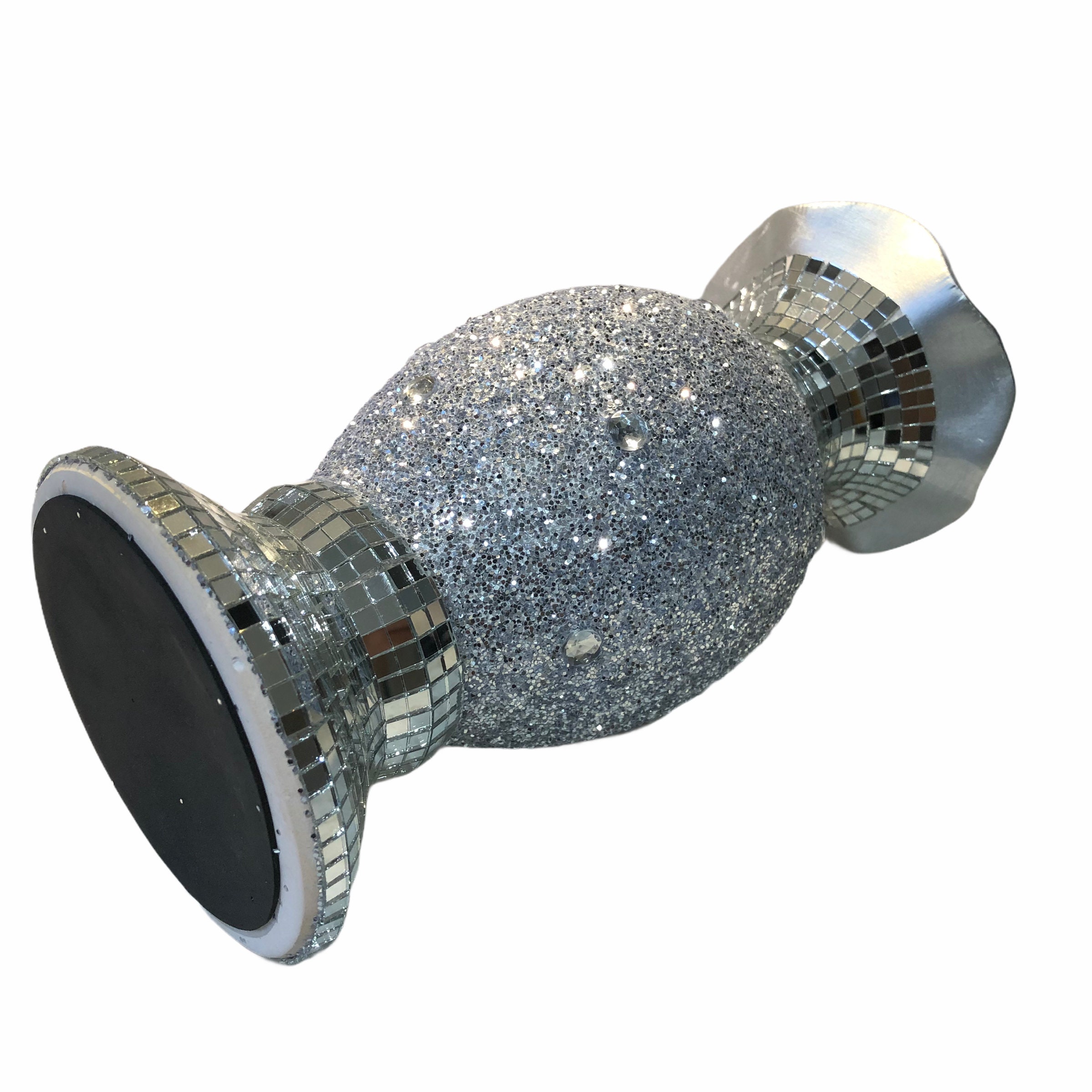 Ceramic Flower Vase Home Decoration Ornament Silver Glitter Etsy UK