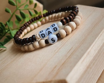 Personalized Wooden Bead Bracelet - Men's Heishi Bracelet