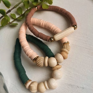 The Paxton carved bone bracelets | heishi bracelets | bracelet stacks | bone bracelets | neutral bracelets