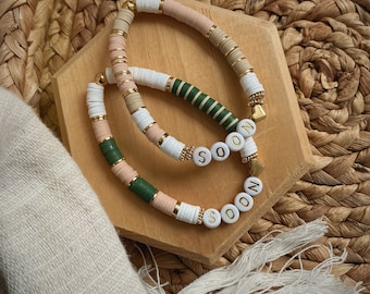 Soon Bracelet: Polymer Clay Disc, 24k Gold Infertility Gift