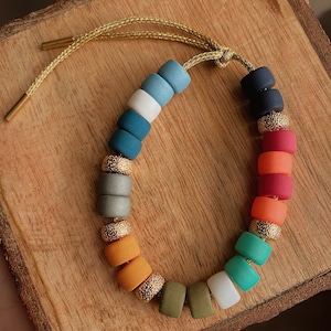 The Isla matte gemstone forte bracelet | beaded bracelet | pony bead bracelets | tie on bracelet