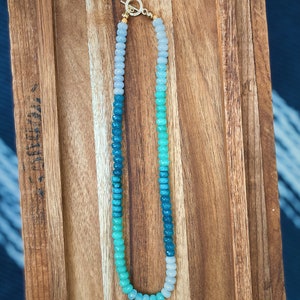 The Waverly gemstone necklace | colorful necklace | blue quartz necklace | color block necklace | toggle clasp necklace | 16in necklace |