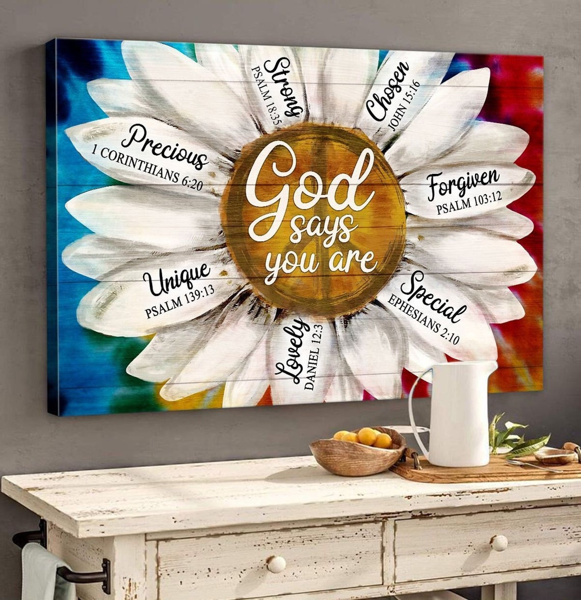 Canvas & Poster Sunflower God Says You Are Canvas Sunflower Etsy