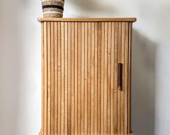 Scandinavian Mid Century Cabinet - Tambour Oak Fluted Door