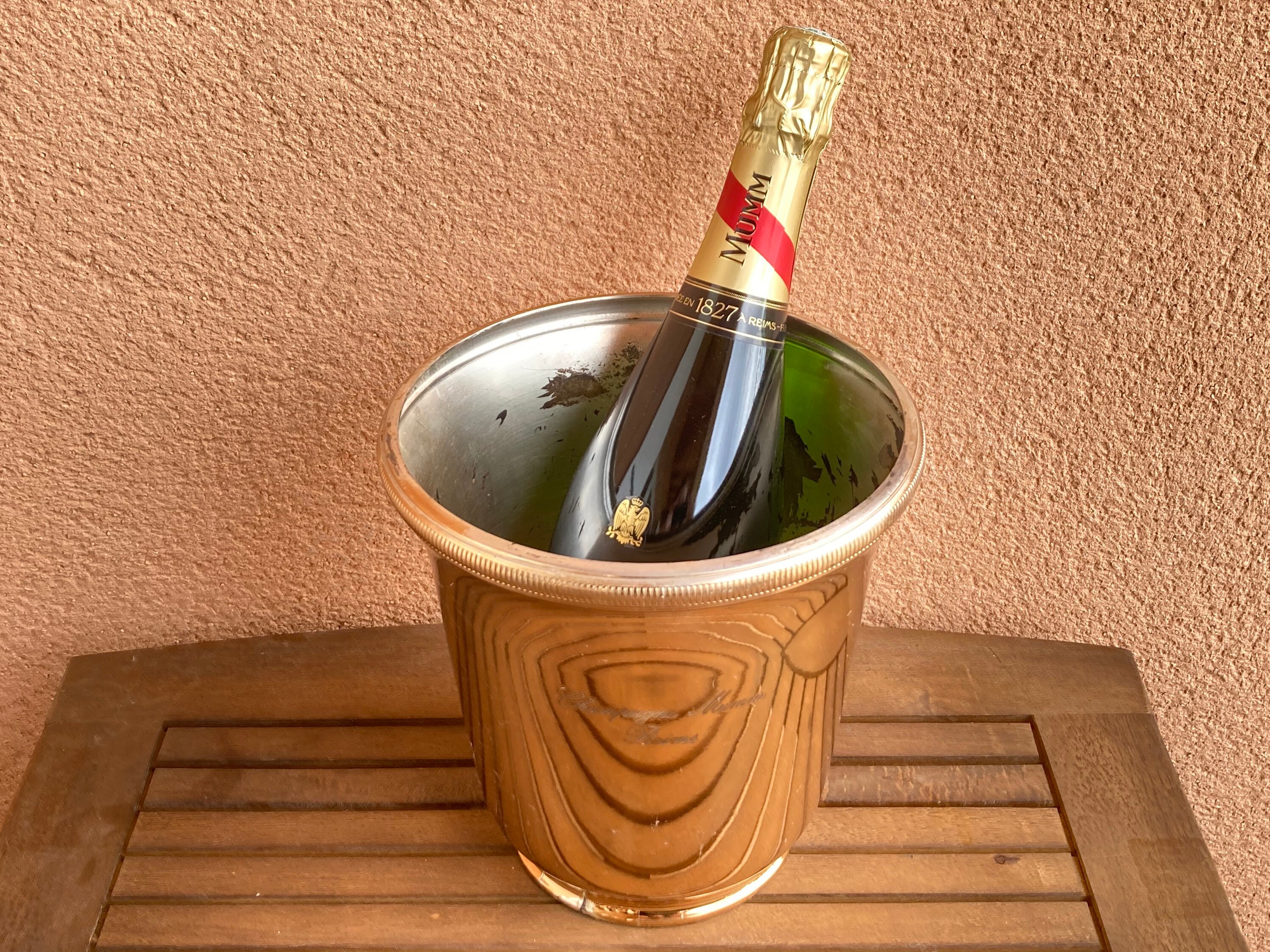 ancien seau a champagne massé vintage en métal • EUR 44,00