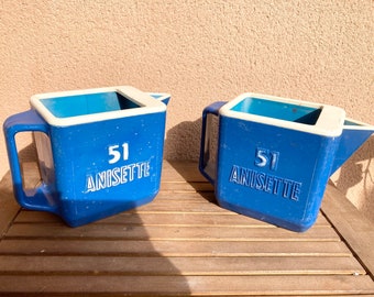 Pichet bleu anisette 51, French blue pitcher
