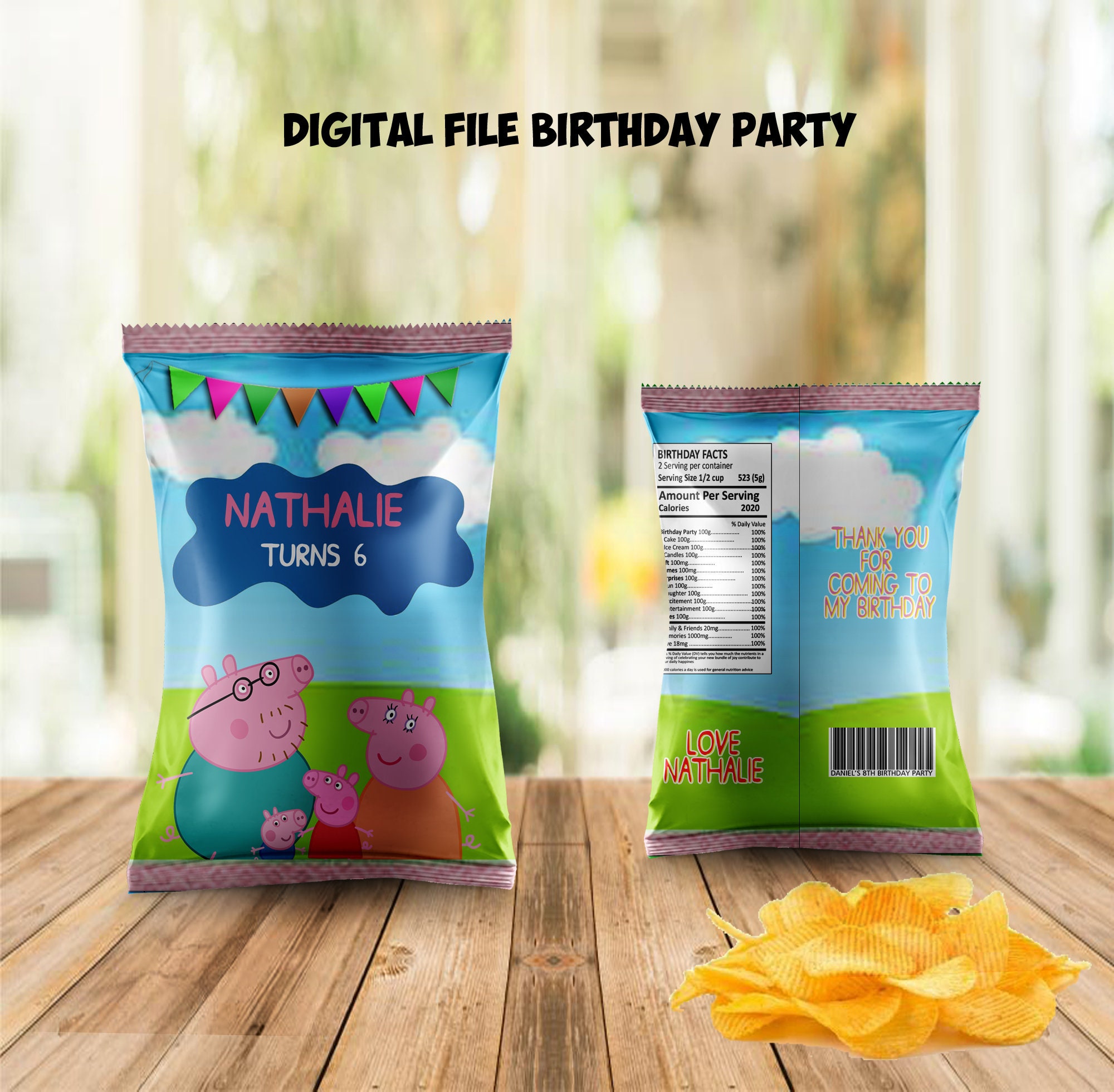 Peppa pig chip bags peppa pig chip bags labels peppa pig Etsy