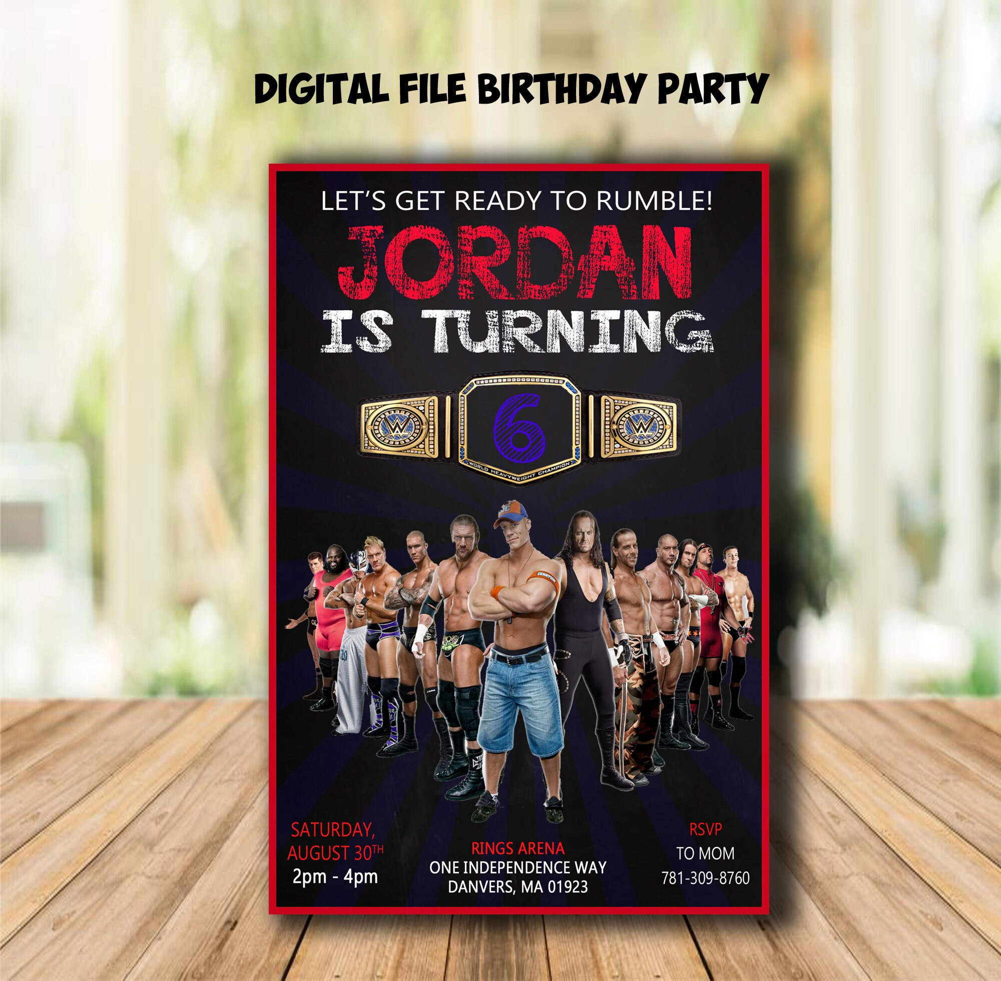 Wwe invitation wwe birthday wwe party wwe printable wwe | Etsy