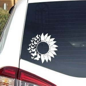 Decal Butterfly sunflower, Car Decal, Car Sticker, Window Decal, Window Sticker, Laptop Decal, Laptop Sticker, Phone Decal, Phone Sticker