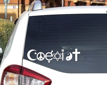 Coexist Car Decal, Car Sticker, Window Decal, Window Sticker, Laptop Decal, Laptop Sticker, Phone Decal, Phone Sticker
