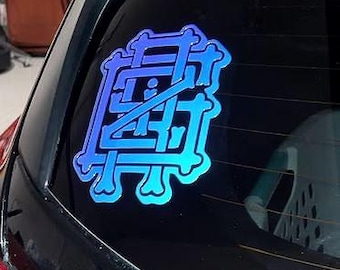 Naklejka winylowa z logo Griz Bones EDM na samochód, laptopa, telefon, okno