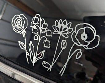 Birth Month Flower decal, Car Decal, Car Sticker, Window Decal, Window Sticker, Laptop Decal, Laptop Sticker, Phone Decal, Phone Sticker