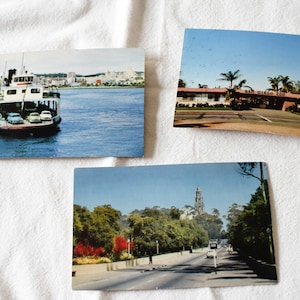 Vintage jaren 1950 1960 souvenir postkaarten 2 sets van San Diego California Zoo Balboa Park Coronado Auto Ferry Grant en El Cortez Hotels