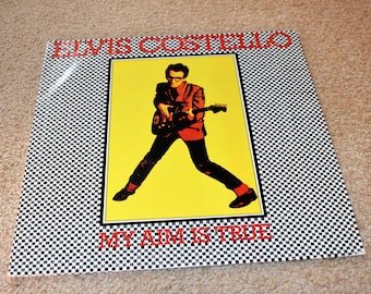 1970s Vinyl Record Album, Elivs Costello entitled My Aim is True, Classic Rock Genre