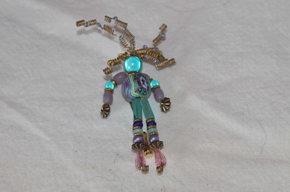 Vintage 1990s, Moon Babies Trixie Beaded Pin Broo… - image 4