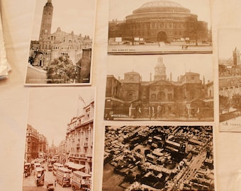 Set of 6 Vintage 1940s London Souvenir PostCards Unsent Black and White Photo Cards Post WWII London Tourist Attractions