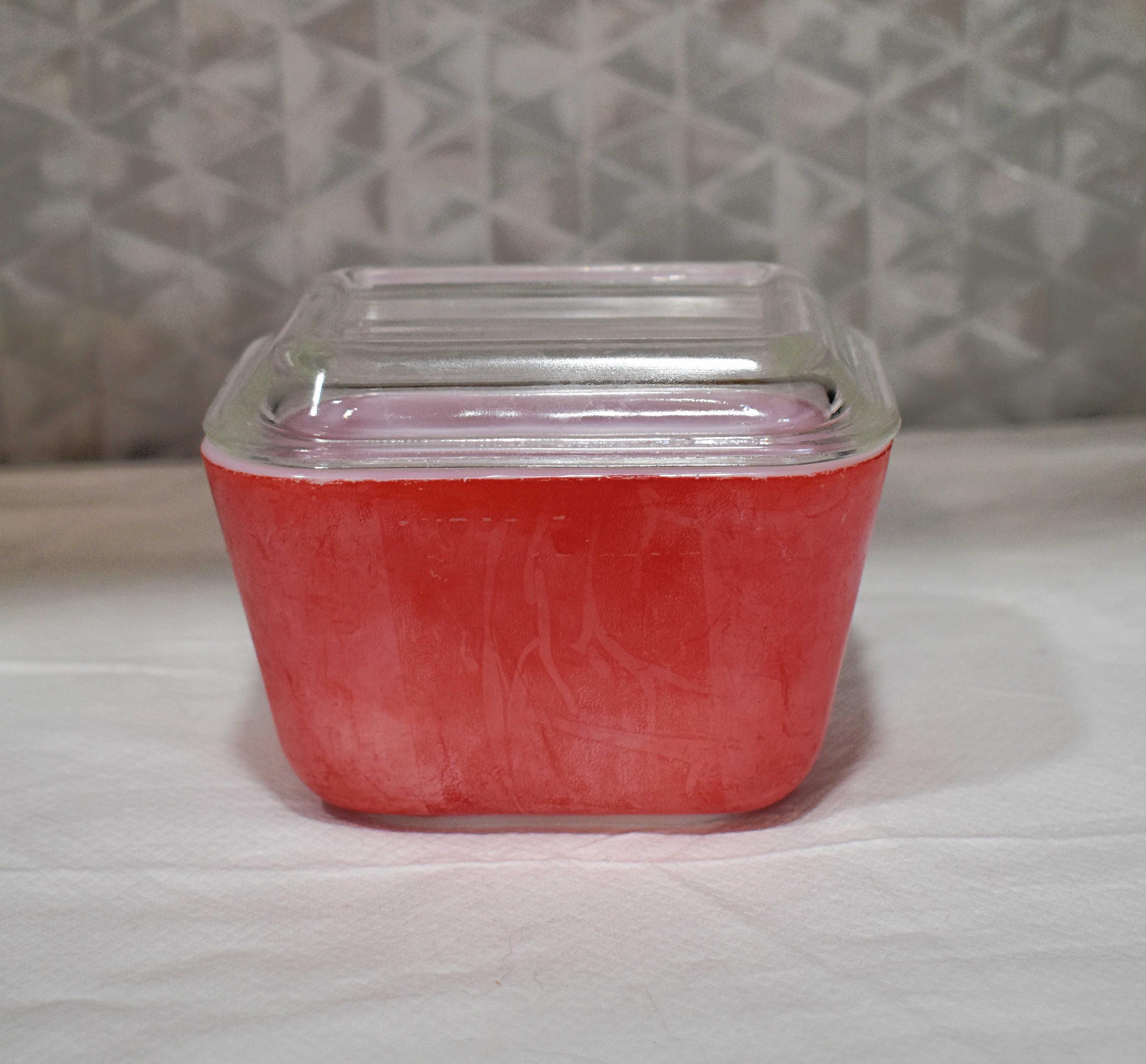 Ruby Red Pyrex Vintage Small Pyrex Red Covered Dish Pyrex #501 1.5 Cups With Clear ...