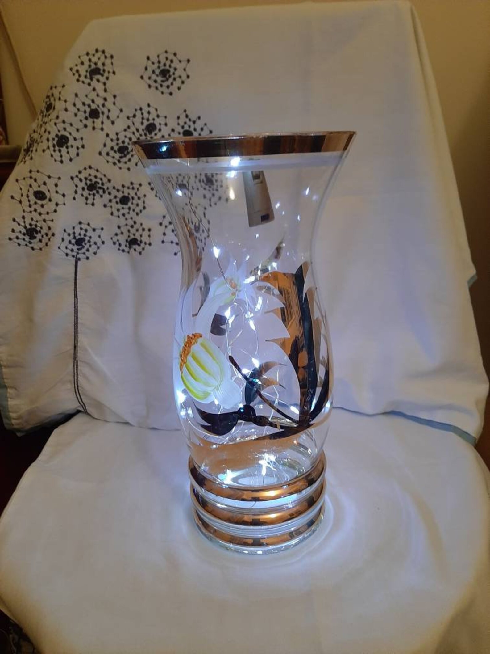 274. Vintage clear glass vase with gold gilting and Etsy