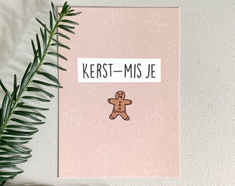 Kerstkaart | Met kraft envelop + sluitsticker | Originele kerstkaarten | Grappige kerstkaarten | Kerstkaarten humor | Wenskaart kerst