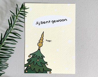 Kerstkaart | Met kraft envelop + sluitsticker | Originele kerstkaarten | Grappige kerstkaarten | Kerstkaarten humor | Wenskaart kerst | Top