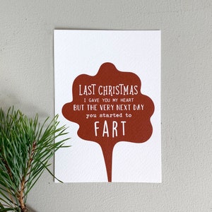 Kerstkaart Met kraft envelop sluitsticker Originele kerstkaarten Grappige kerstkaarten Kerstkaarten humor Wenskaart kerst Fart afbeelding 1