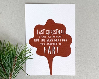 Kerstkaart | Met kraft envelop + sluitsticker | Originele kerstkaarten | Grappige kerstkaarten | Kerstkaarten humor | Wenskaart kerst | Fart