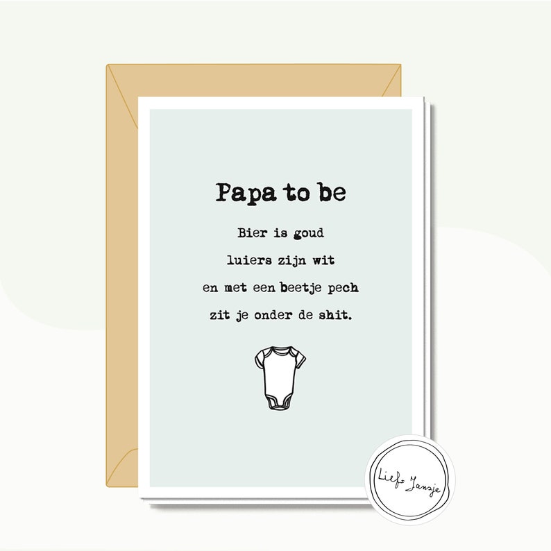 Wenskaart Zwanger Hoera zwanger Greeting Card Felicitatie zwangerschap Zwangerschap Papa to be Pregnancy Card Baby afbeelding 2