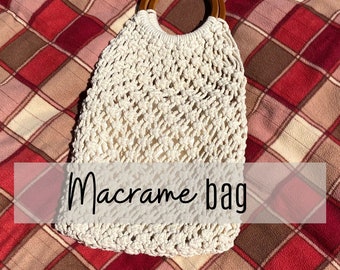 Macrame Bag, Macrame beach bag, macrame grocery tote, macrame tote