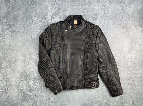 Vintage 80' Fieldsheer Leather Bike Motorcycle Jacket Men's Size