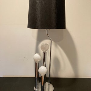 Vintage 70s Era Chrome Waterfall Globe Table Lamp Retro Mid Century Modern