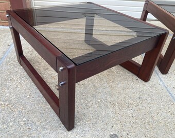 Vintage Percival Lafer Brazilian Modern End Table Set in Rosewood MP-091 READ Description