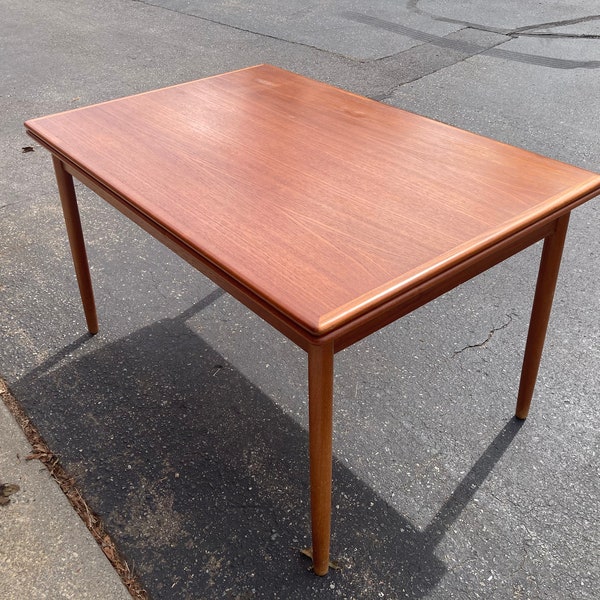 Vintage Danish Teak Dining Table Draw Leaf Extending Modern Scandinavian