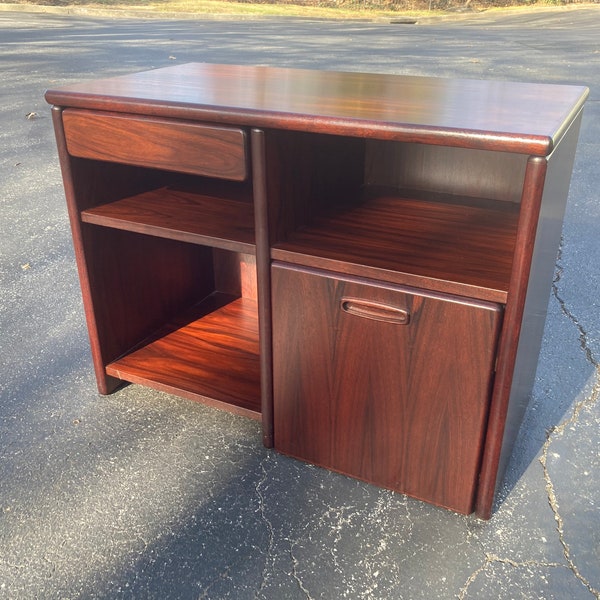 Vintage Danish Modern Rosewood Gossip Telephone Bench Table by Bornholm Scandinavian Mid Century Modern