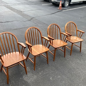 Vintage Danish Modern Teak Windsor Style Chairs Mid Century Scandinavian