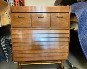 Vintage American of Martinsville High Boy Dresser by Merton Gershun Dania Series Mid Century Modern MCM