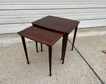Vintage Danish Modern Rosewood Nesting Tables Accent Scandinavian Mid Century READ Description