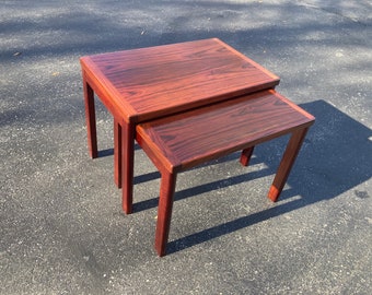 Vintage Danish Modern Rosewood Nesting Tables Accent Scandinavian Mid Century READ Description