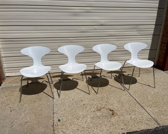Set of 4 Bernhardt Orbit Modern Dining Chairs by Ross Lovegrove READ Description