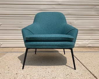 Danish Modern Lounge Chair by Wendelbo Hug with Custom Kvadrat Wool Upholstery READ Description