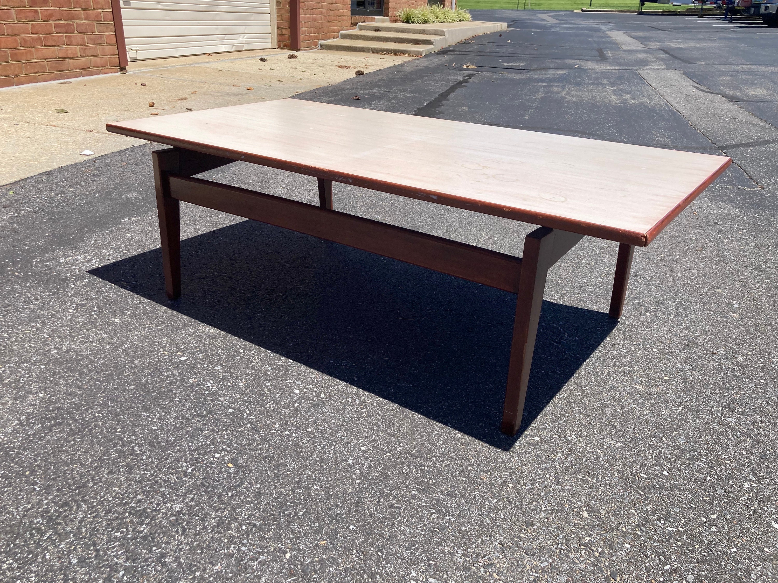 Vintage Walnut Jens Risom Coffee Table Mid Century Modern Danish