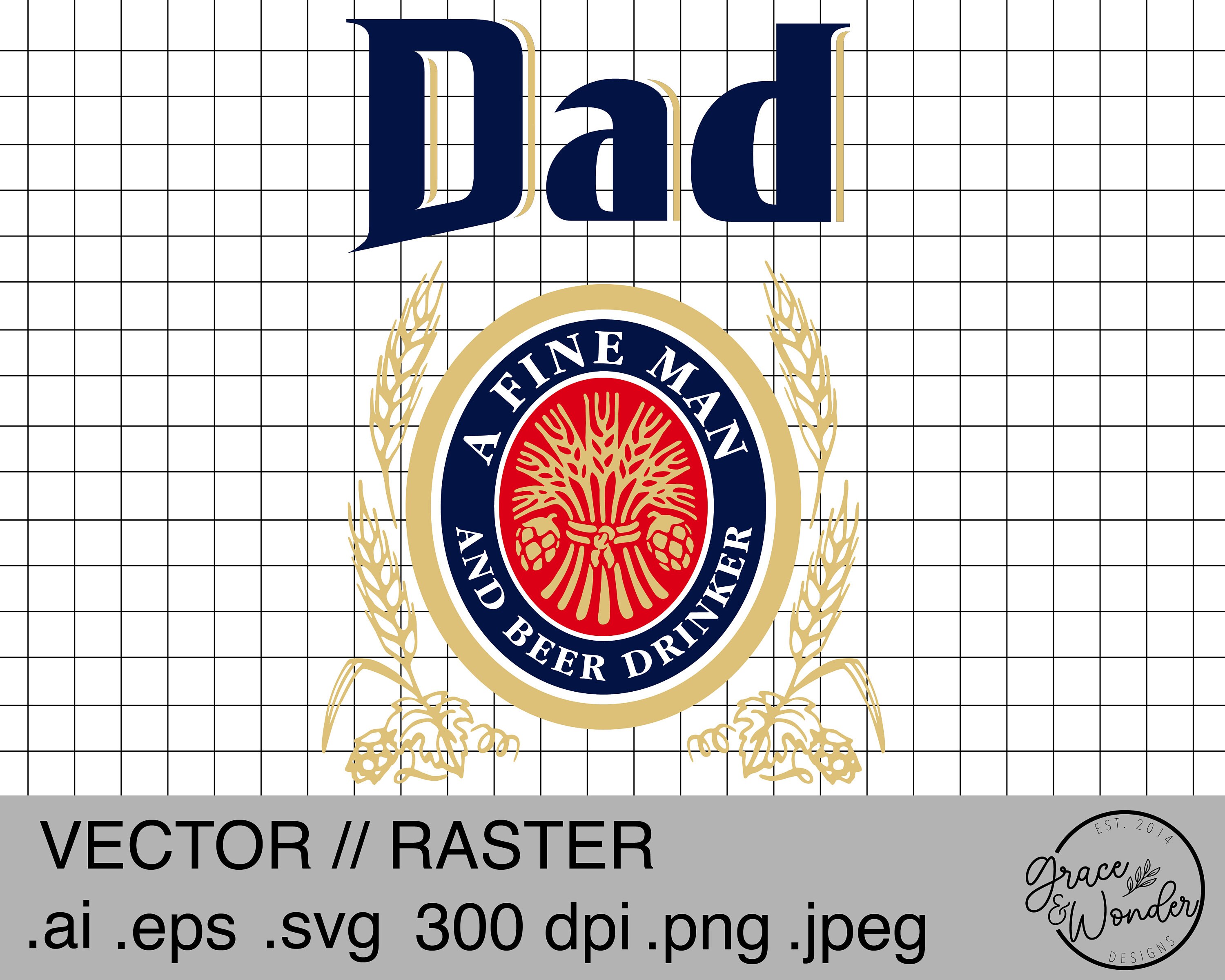 Dad Miller Lite Digital Download .SVG .PNG .EPS Etsy