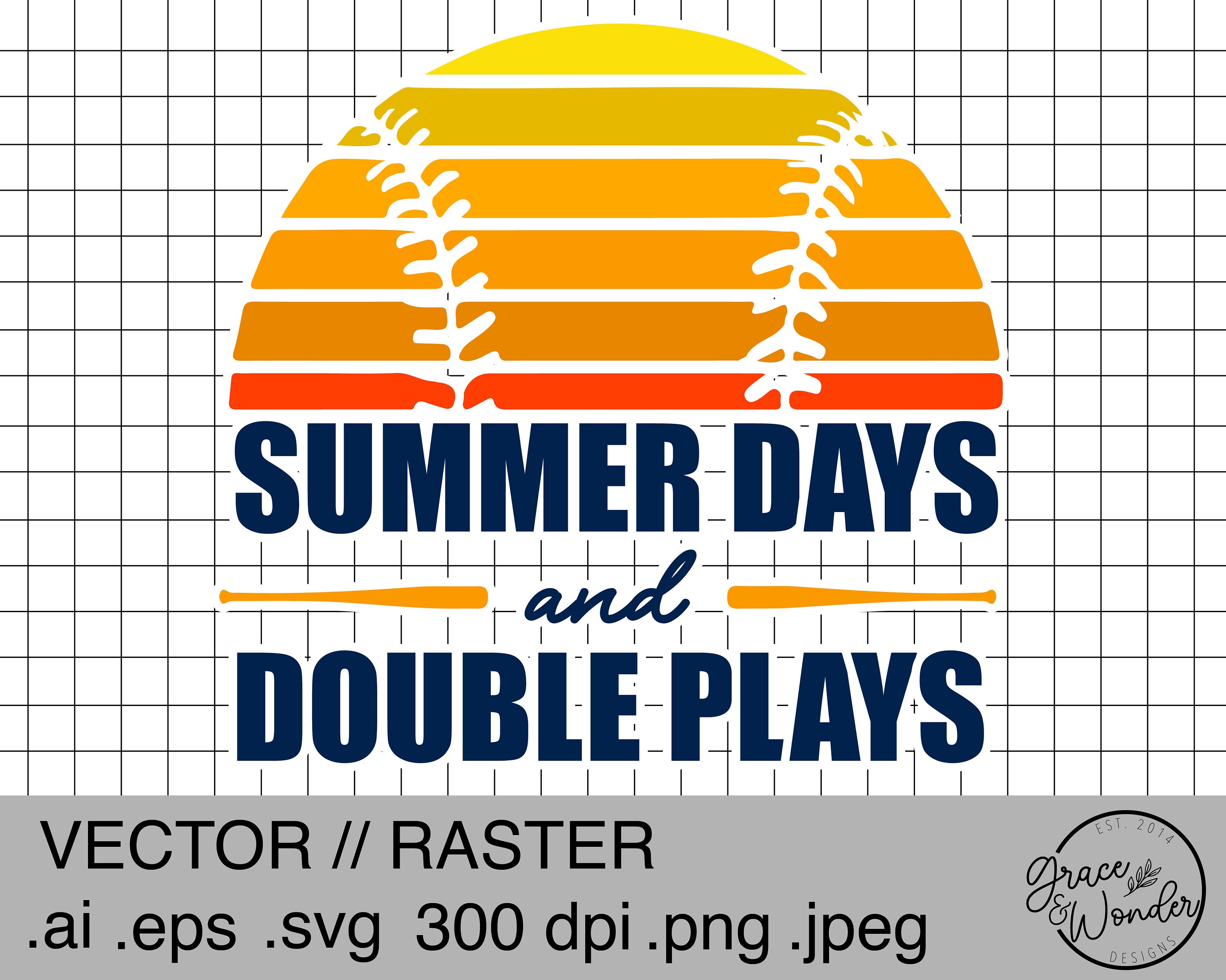 Summer Nights and Double Plays | Digital Download | .SVG .PNG .EPS | …