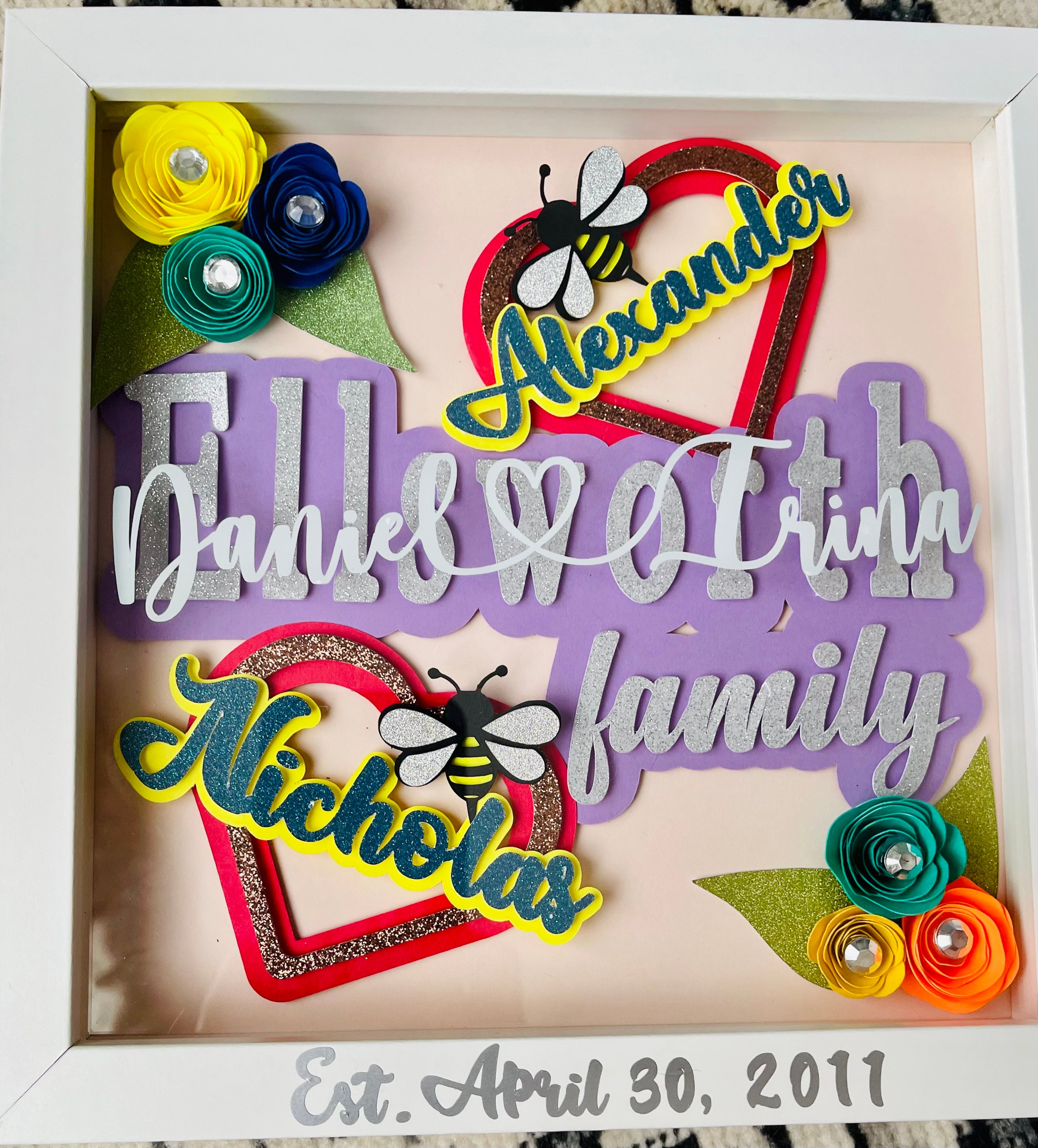 ANNIVERSARY shadow box/personalized shadow box/ custom shadow Etsy
